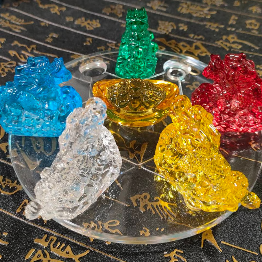 「引っ越し祝いに最適なパワフルな風水アイテム」五行瑠璃龍セット