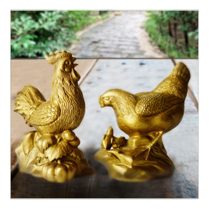 クローゼットに置く！浮気防止に一対のニワトリ置物（大）※受注生産品