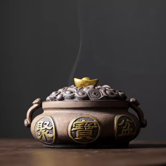 「お部屋で焚くだけで財運を呼び込む」聚宝器形の香炉