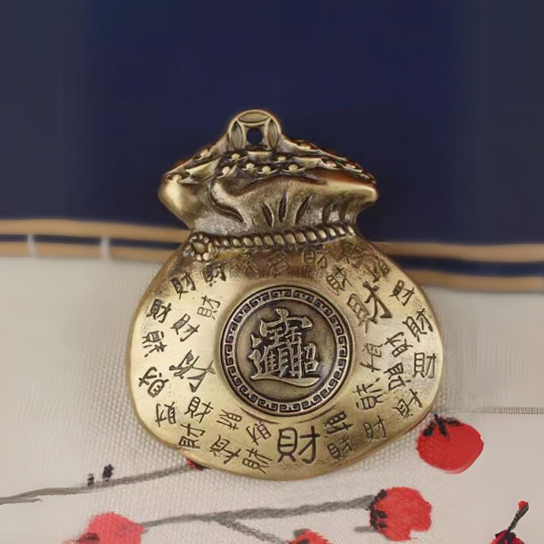 「周わりの財を袋の中に収める招財お守り」招財進寶福袋