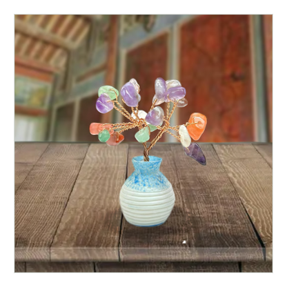 オフィス机の風水を改善【ミニ水晶招財樹】