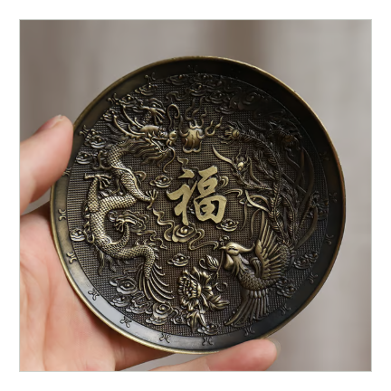 願いを叶え、環境を浄化する【龍鳳呈祥お香皿】（ひょうたん形の線香立て付き