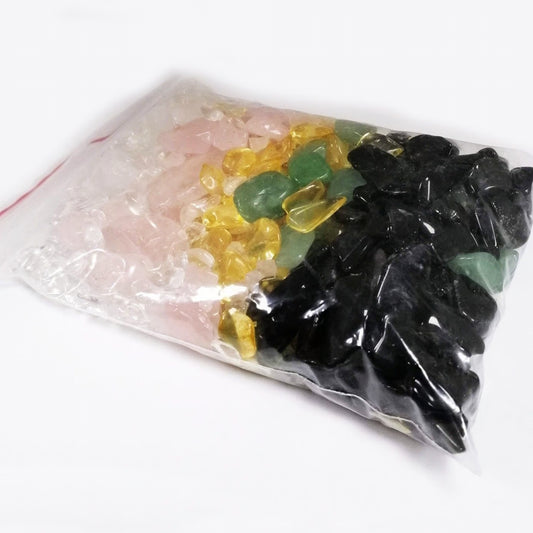 ★旺財聚氣の「聚宝器」専用★五行天然石さざれ・紅い紙・2026年説明書セット